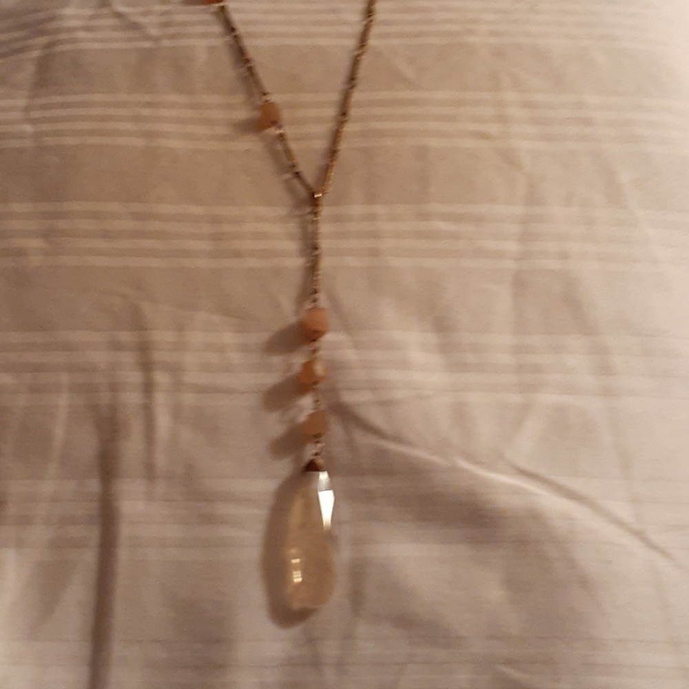 Serefina "Y" gold tone beaded Necklace